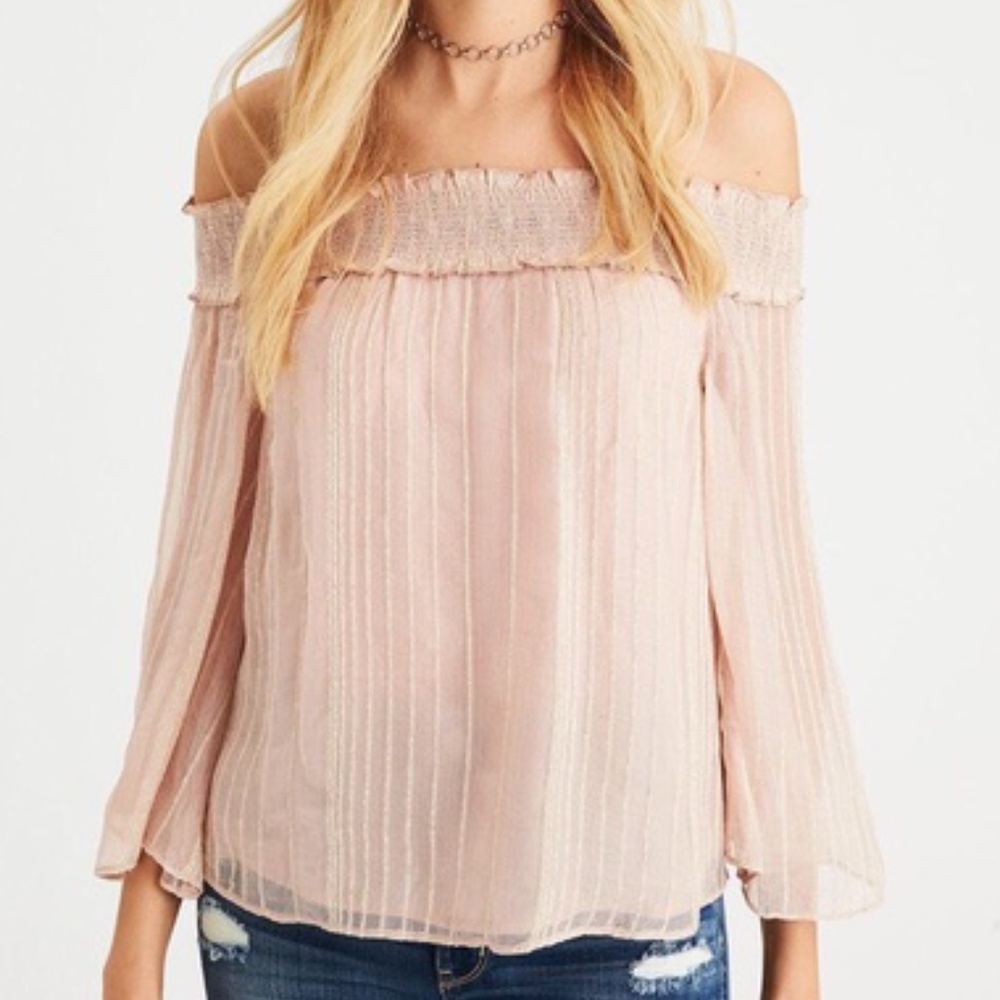 American Eagle Sheer Off the Shoulder Tops
